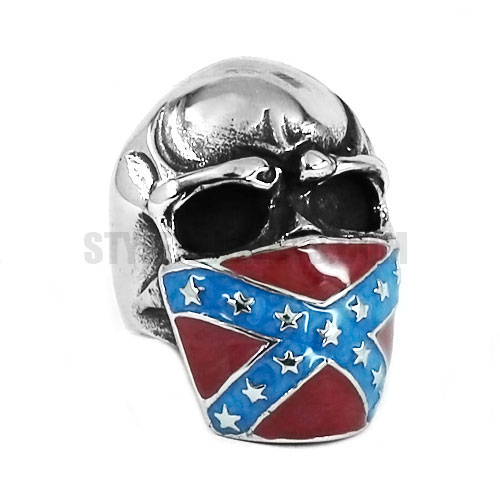 Classic American Flag Ring Stainless Steel Gothic Biker Skull Ring Infidel Skull Biker Ring SWR0658 - Click Image to Close
